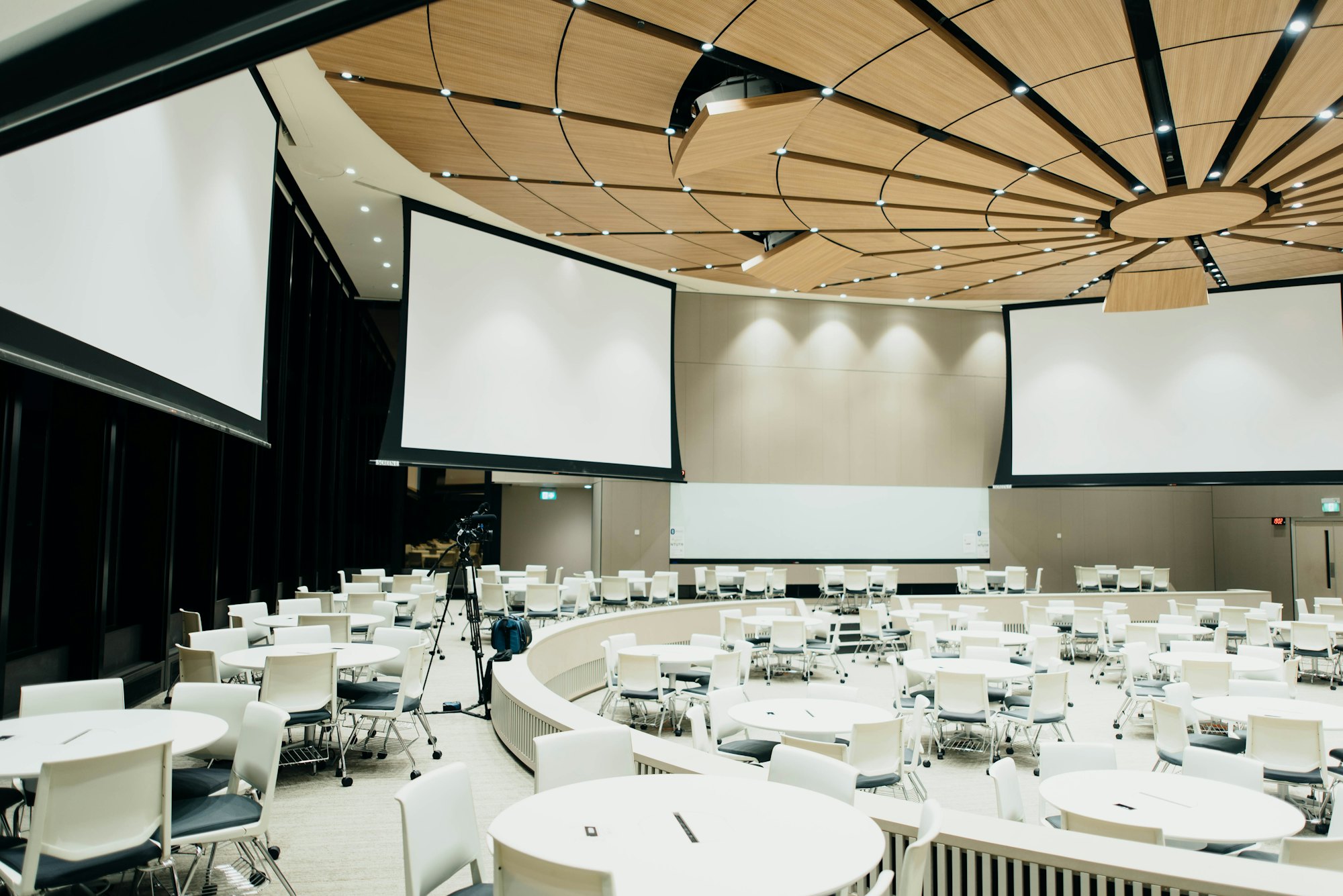 Large hall set for a conference