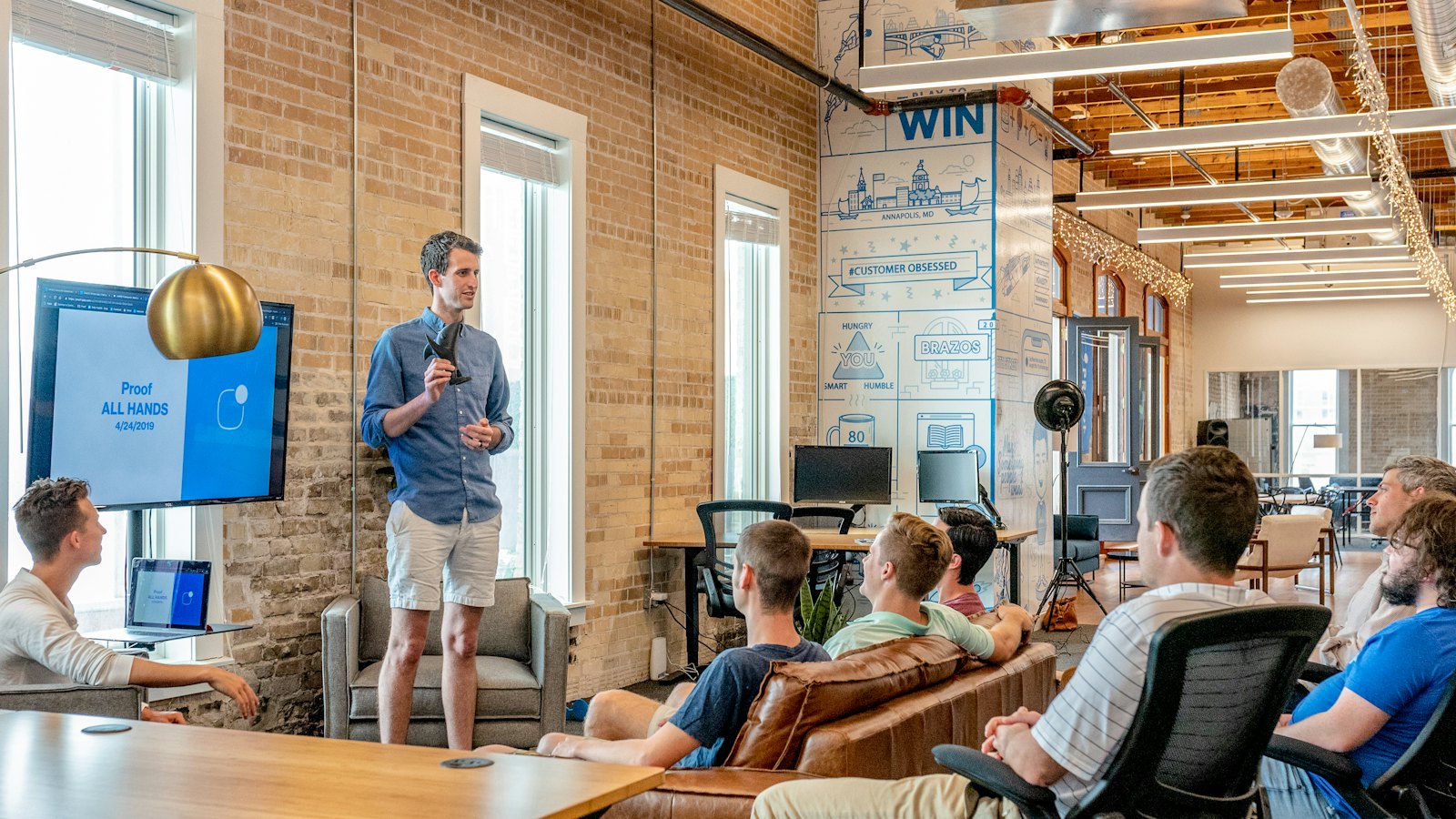 Trainer leading a session for a small group